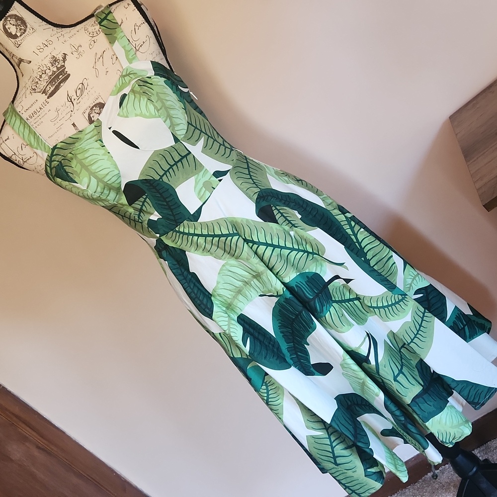 Tropical Leaf Print Dress